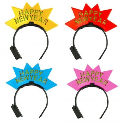 DIADEMA HNY AÑO NUEVO PICOS PLASTICO C/LUZ VMF