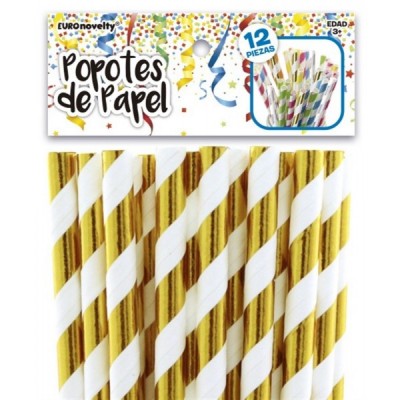 POPOTES DE PAPEL ORO C/12 EURO