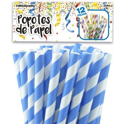 POPOTES DE PAPEL AZUL C/12 EURO