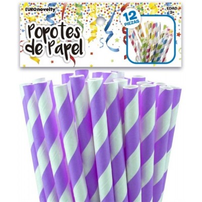 POPOTES DE PAPEL MORADO C/12 EURO