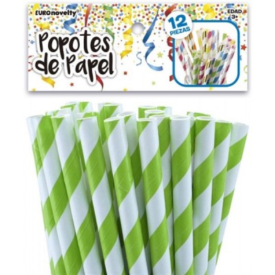 POPOTES DE PAPEL VERDE C/12 EURO