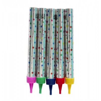 VELA MAGICA CHISPEANTE ESTRELLAS PLATA VMF --