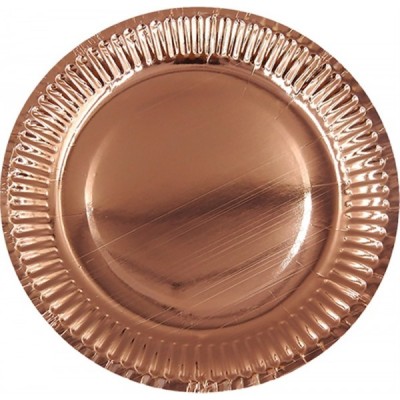 PLATO CARTON #7 METALICO ROSA ORO C/10 VMF --
