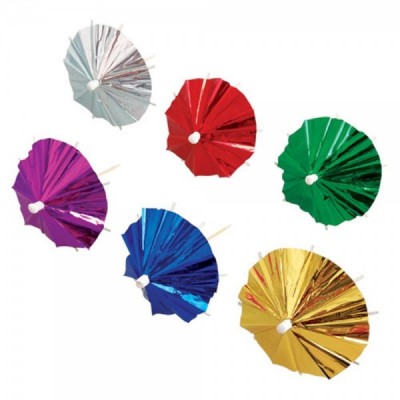 PALILLOS SOMBRILLA METALICO COLORES SURTIDOS C/12 VMF