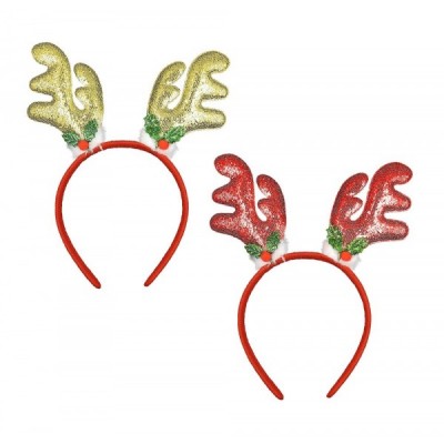 DIADEMA NAVIDAD RENO LENTEJUELA Y HOJAS VMF