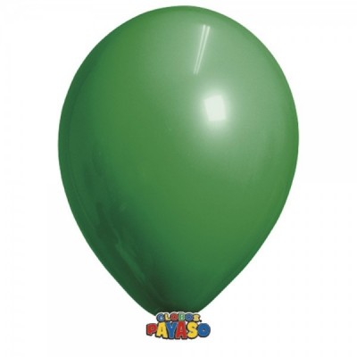 GLOBO PAYASO #12 DECOR VERDE ESMERALDA C/50 --