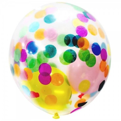 GLOBO PAYASO #12 PARTYMIX CONFETI C/3+6 --