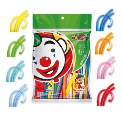 GLOBO PAYASO #270 ZEPELIN SURTIDO C/50 --