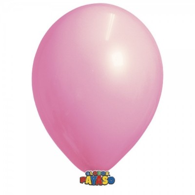 GLOBO PAYASO #9 DECOR ROSA BEBE C/50 --