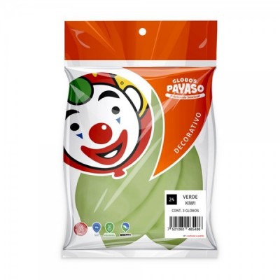 GLOBO PAYASO #24 DECOR VERDE KIWI C/3 --