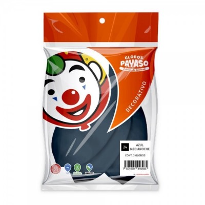 GLOBO PAYASO #24 VINTAGE AZUL MEDIANOCHE C/3 --