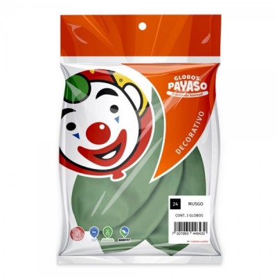 GLOBO PAYASO #24 VINTAGE VERDE MUSGO C/3 --