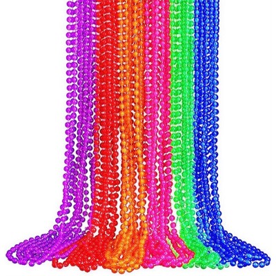 COLLAR MARDIGRAS PERLA 33" COLORES NEON C/12 VMF