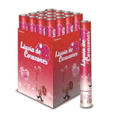 PARTY POPPER 30CM SAN VALENTIN EURO --