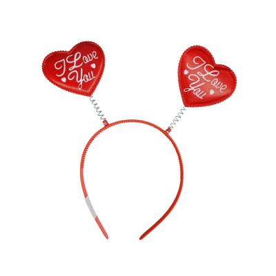 DIADEMA CORAZONES I LOVE YOU RESORTE VMF