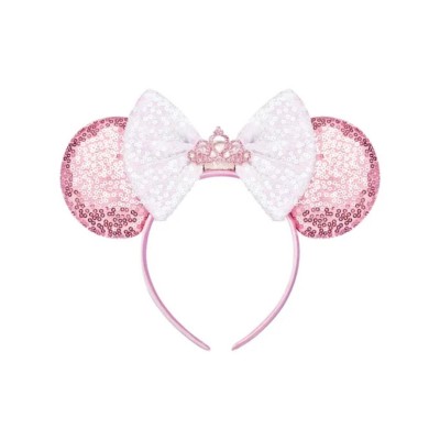 DIADEMA OREJAS DE RATONA LENTEJUELA MOÑO CORONA VMF