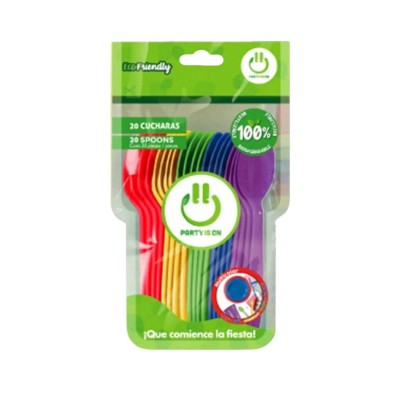 CUCHARA PARTY IS ON COLOR MIX MULTICOLOR C/20 --