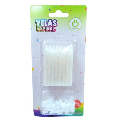 VELA ESPIRAL GLITTER BLANCA PARTY IS ON --
