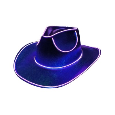 SOMBRERO VAQUERO CON LINEAS DE LUZ LED VMF