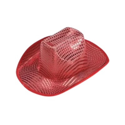 SOMBRERO VAQUERO LENTEJUELA ROJO VMF