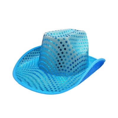 SOMBRERO VAQUERO LENTEJUELA AZUL VMF