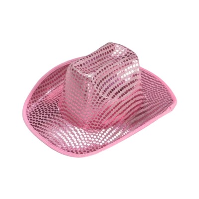 SOMBRERO VAQUERO LENTEJUELA ROSA VMF