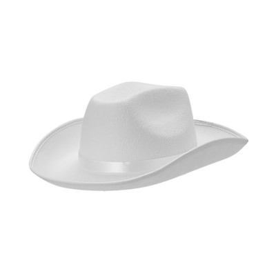 SOMBRERO VAQUERO CORREA Y CINTA BLANCO VMF