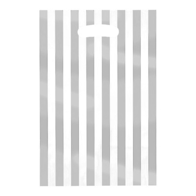 BOLSA METALIZADA RAYAS PLATA C/10 VMF --