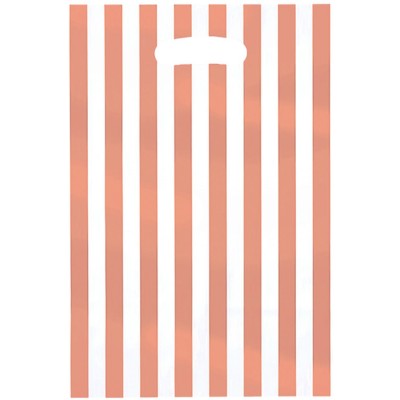 BOLSA METALIZADA RAYAS ROSA ORO C/10 VMF --