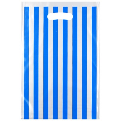 BOLSA METALIZADA RAYAS AZUL C/10 VMF --