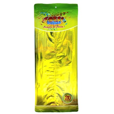 BOLSA METALIZADA SOLIDO AMARILLA DORADA GRANDE C/20 FESTIBOLSAS --