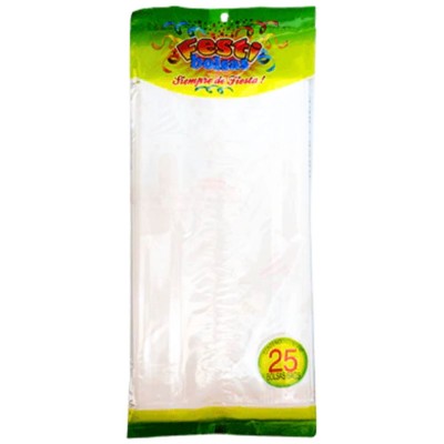 BOLSA METALIZADA SOLIDO BLANCA MEDIANA C/25 FESTIBOLSAS --