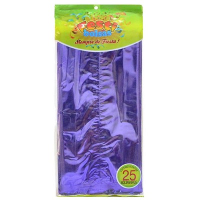BOLSA METALIZADA SOLIDO MORADO MEDIANA C/25 FESTIBOLSAS --