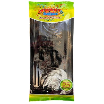 BOLSA METALIZADA SOLIDO NEGRO MEDIANA C/25 FESTIBOLSAS --