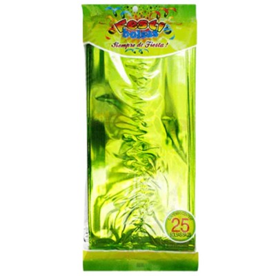 BOLSA METALIZADA SOLIDO LIMON MEDIANA C/25 FESTIBOLSAS --