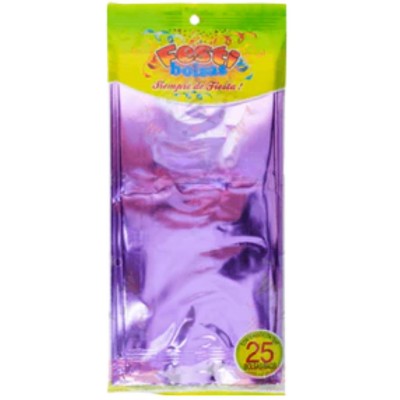 BOLSA METALIZADA SOLIDO LILA MEDIANA C/25 FESTIBOLSAS --