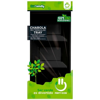 CHAROLA PARTY IS ON RECTANGULAR 3D NEGRA C/3PZ --