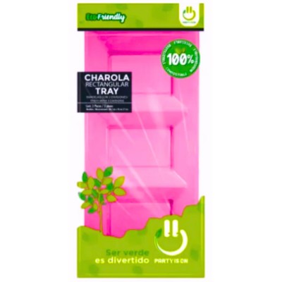 CHAROLA PARTY IS ON RECTANGULAR 3D MAGENTA C/3PZ --.