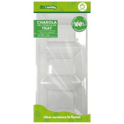 CHAROLA PARTY IS ON RECTANGULAR 3D TRANSPARENTE C/3PZ --