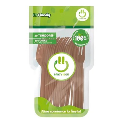 TENEDOR PARTY IS ON COLOR ROSA ORO VINTAGE C/20 --