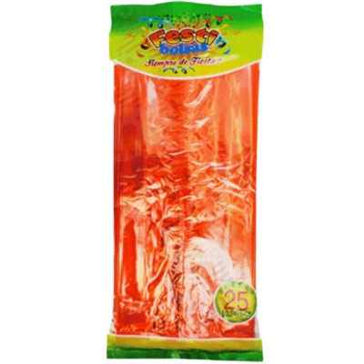 BOLSA METALIZADA SOLIDO NARANJA MEDIANA C/25 FESTIBOLSAS --