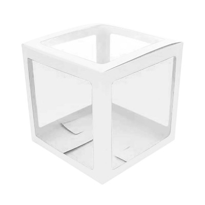 SET CAJAS CARTON VMF CUBO ACETATO 30X30CM BLANCO C/4