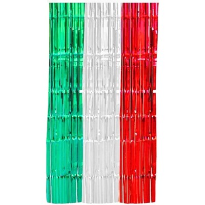 CORTINA METALICA TRICOLOR VERDE/BLACO/ROJO 91X244CM VMF --