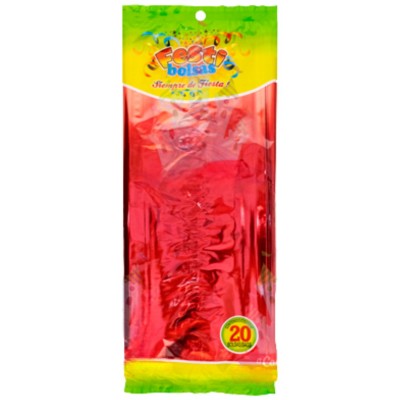 BOLSA METALIZADA SOLIDO ROJO GRANDE C/20 FESTIBOLSAS --