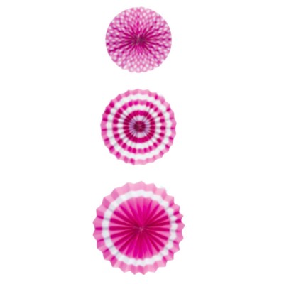 ROSETAS KIT ROSA MAGENTA C/3 20+30+38CM RICEL