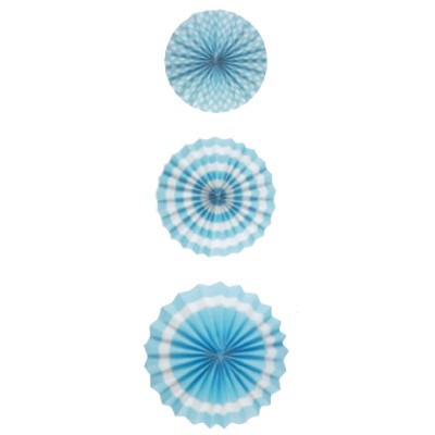 ROSETAS KIT AZUL BB C/3 20+30+38CM RICEL