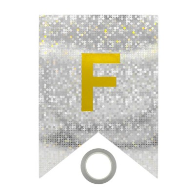 LETRERO FELIZ CUMPLEAÑOS HOLOGRAFICO PLATA VMF ---