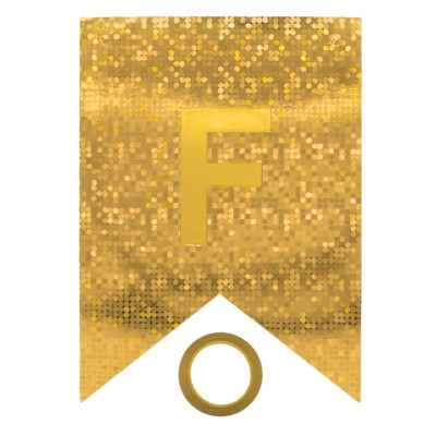 LETRERO FELIZ CUMPLEAÑOS HOLOGRAFICO DORADO VMF ---