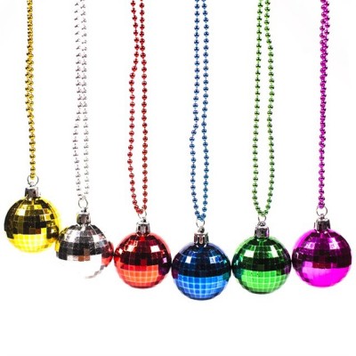 COLLAR MARDIGRAS BOLA DISCO COLORES C/6PZ SKH