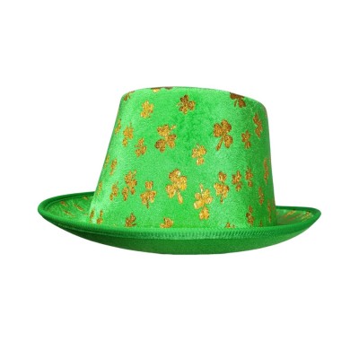 SOMBRERO COPA VERDE TREBOLES TERCIOPELO VMF